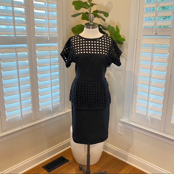 Lela Rose black peplum dress size 8 - Picture 3 of 16